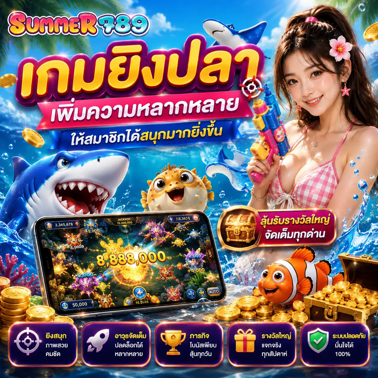 เกมยิงปลา เพิ่มความหลากหลายให้สมาชิกได้สนุกมากยิ่งขึ้น